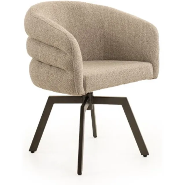 Moods Collection Eetkamerstoel Imola draaibaar Mars anodic bruin - Rhythm liver 10 Taupe
