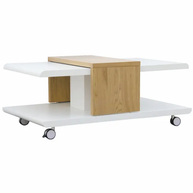 Inter Link SAS Salontafel Julia op wieltjes 66 x110 cm Bruin