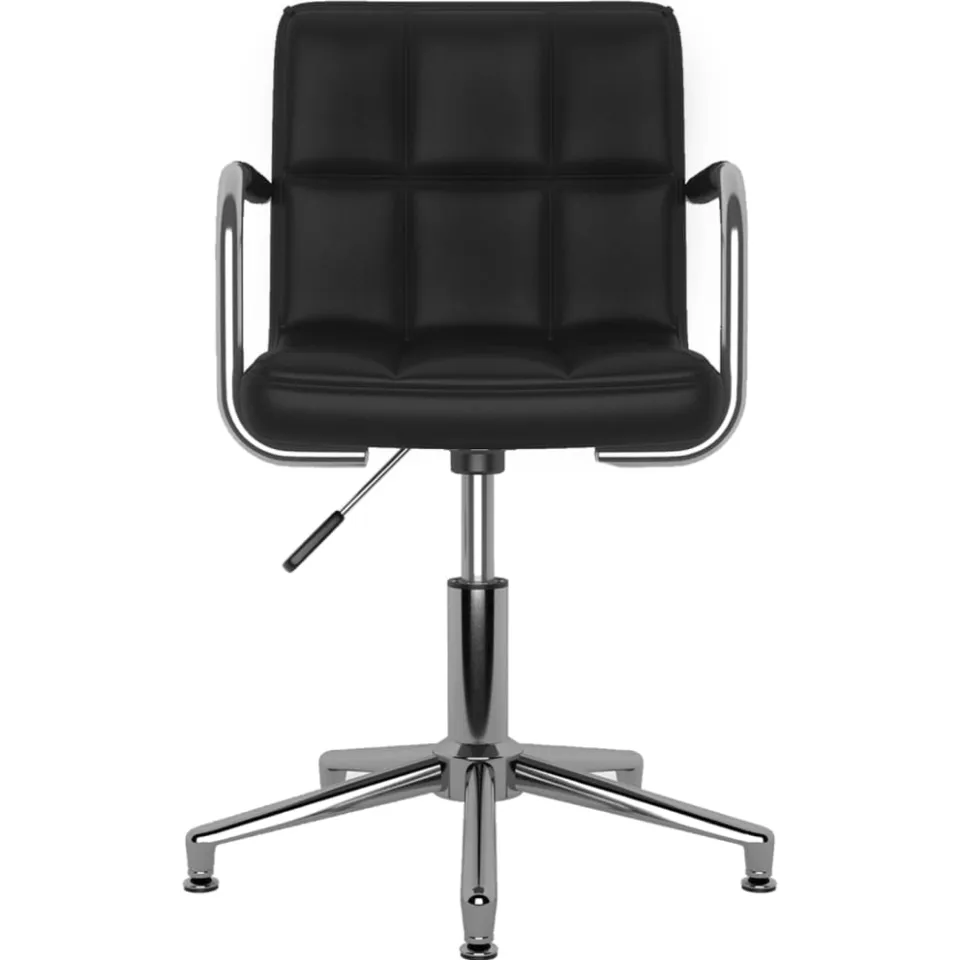 vidaXL Eetkamerstoelen draaibaar 2 st kunstleer zwart, foto 4