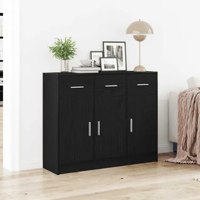 vidaXL Dressoir Zwart Eiken 91x28x75 cm Engineered Wood