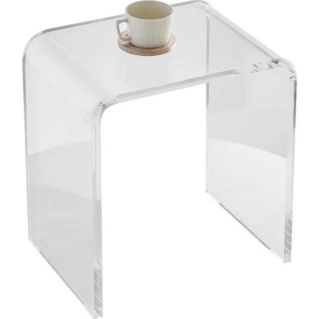 Vevor Acryl Bijzettafel 415 X 305 X 460 mm, U-Vormige Acryl Tafel Bijzettafel, Transparante Salontafel voor Drankjes, Eten, Snacks, Gebruikt In Woonkamer, Slaapkamer, Studeerkamer, Enz