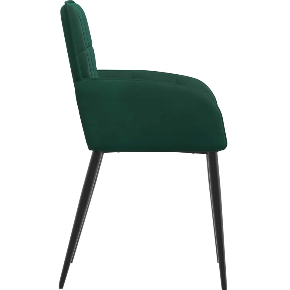 vidaXL Eettafelstoelen 2 st fluweel Donkergroen 56.5 x 50 x 85 cm groen, foto 4