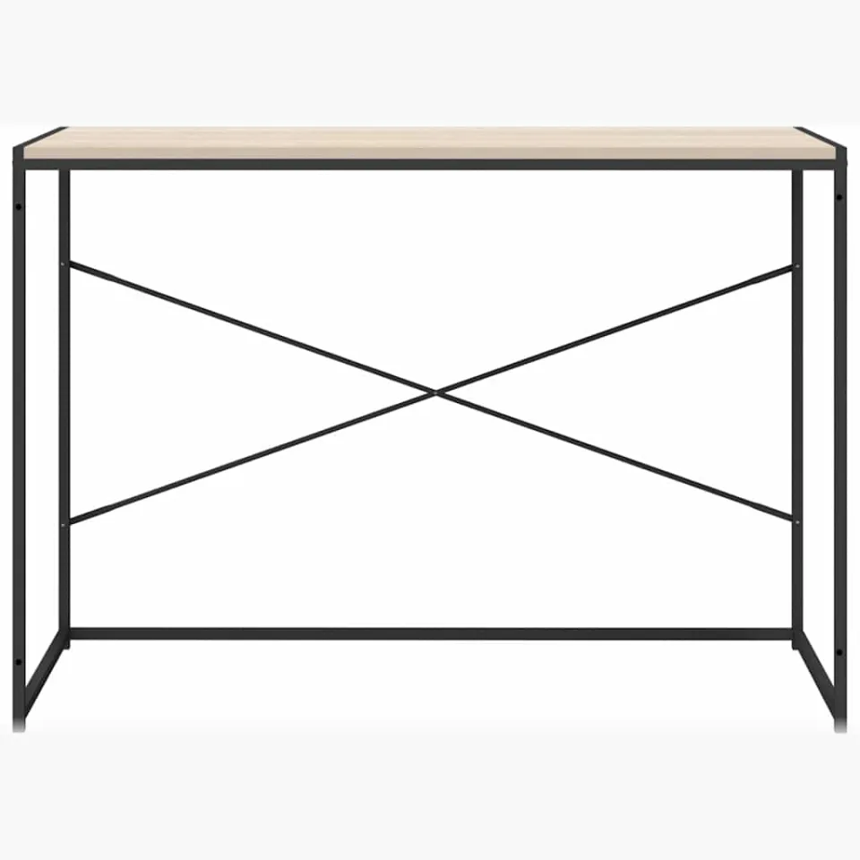 vidaXL Computerbureau 110x60x70 cm bewerkt hout zwart en eikenkleurig Bruin