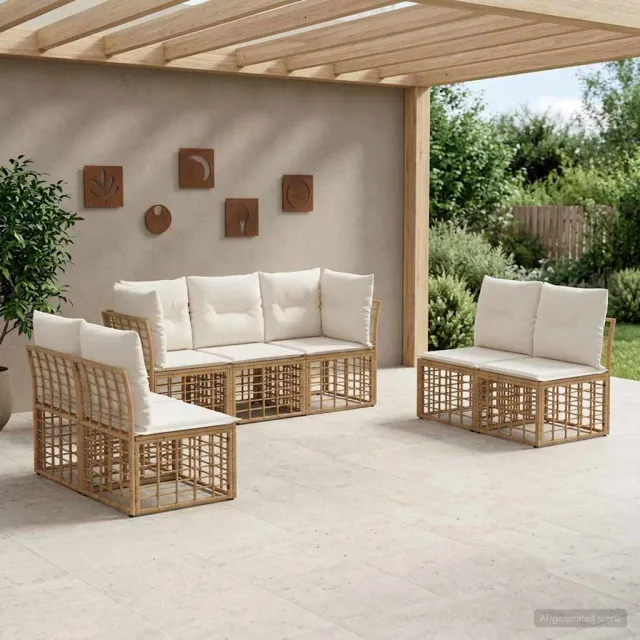 vidaXL Buiten bankenset Naturel Polyester Bruin