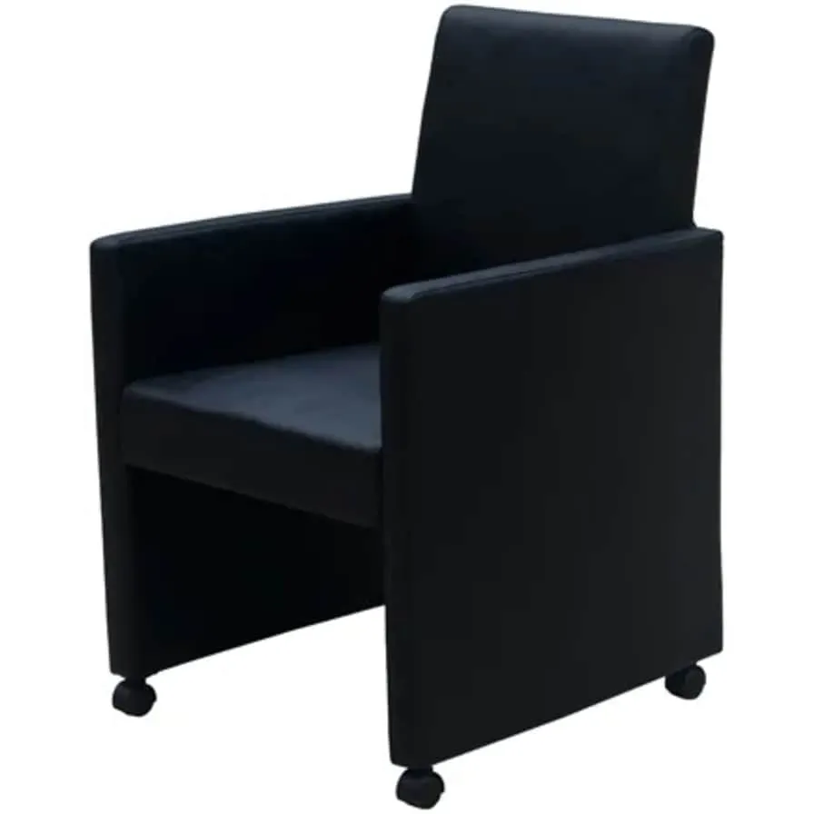 vidaXL Eetkamerstoelen 2 st kunstleer zwart, foto 3