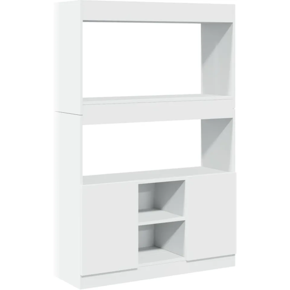 vidaXL Hoge kast 92x33x140 cm bewerkt hout wit, foto 3
