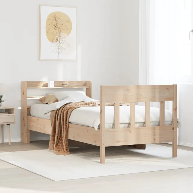 vidaXL Bedframe zonder matras massief grenenhout 90x200 cm bruin