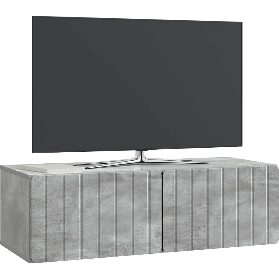 vidaXL Wandbeugel TV-kast 98 x 41 x 30 cm Betongrijs Bewerkt hout