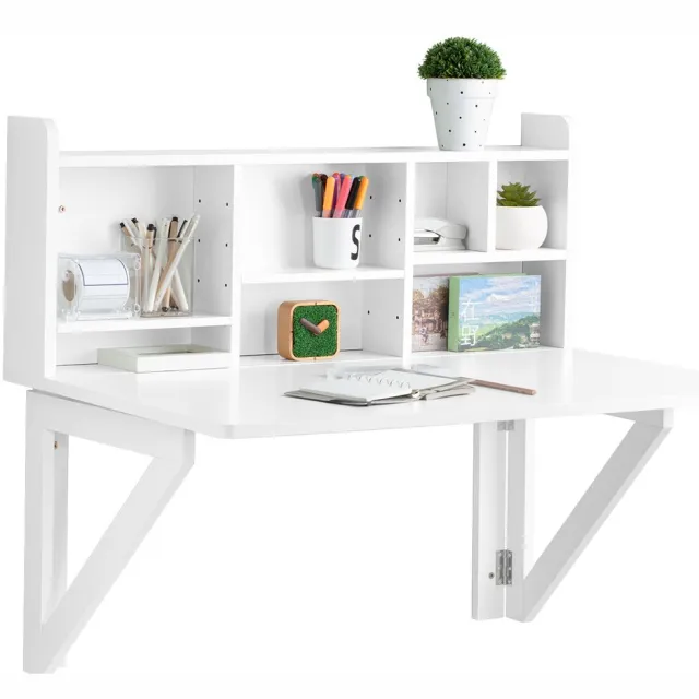SoBuy FWT07-II-W Bar Tafel - Witte Opvouwbare Wandtafel voor Keuken