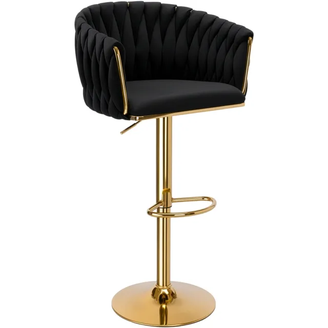 Gockowiak Barstoel Cofton Gold Zwart Velvet - Verstelbaar & Draaibaar