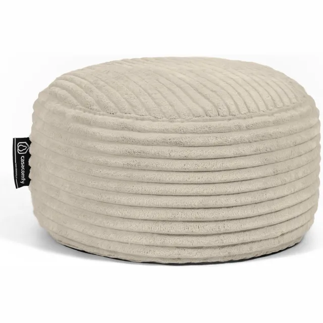 Casacomfy Poeffie - Poef - Groot Rond - Corduroy - 60x60x35 cm - Beige