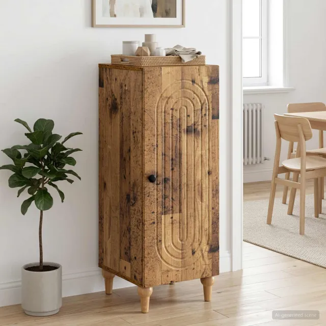 vidaXL Dressoir Oud hout 33 x 34,5 x 90 cm Bewerkt hout Bruin