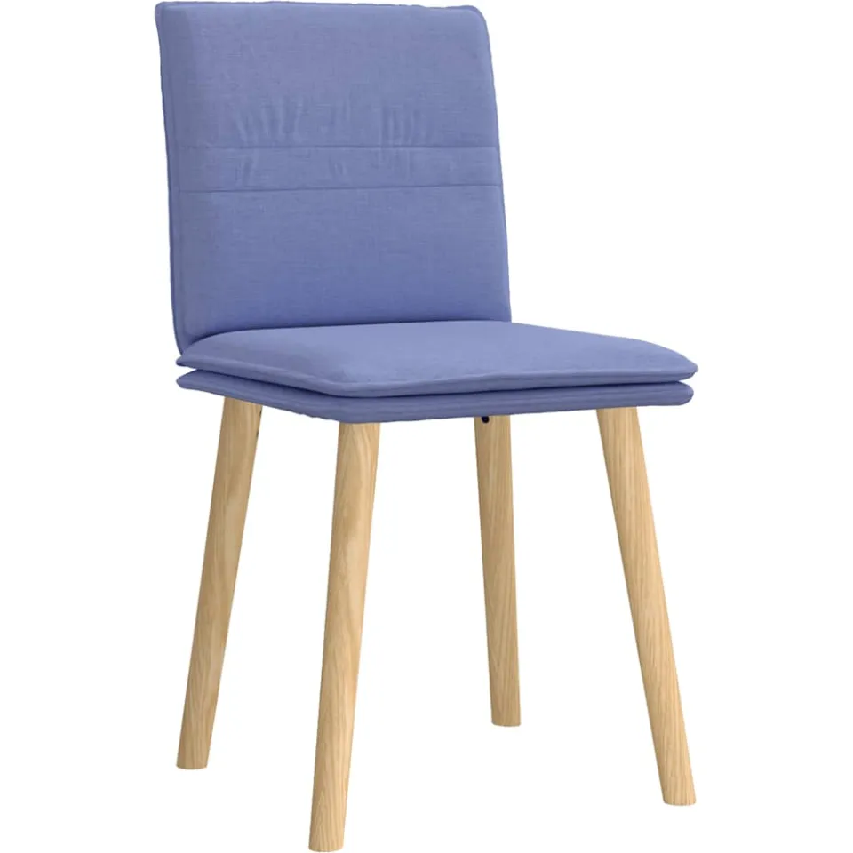 vidaXL Eetkamerstoelen 2 st stof jeansblauw