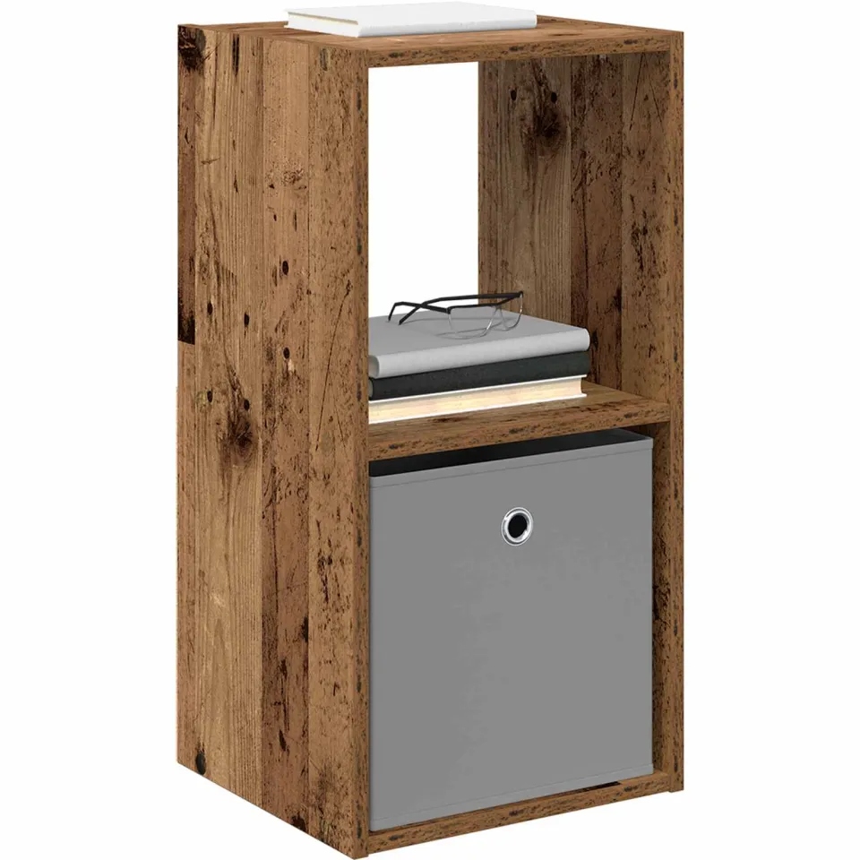 vidaXL Nachtkastje 2 st Oudhout 35 x 32 x 68,5 cm Bewerkt hout bruin