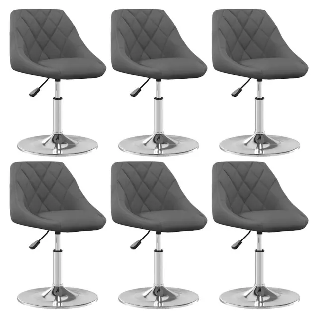 vidaXL Eetkamerstoelen draaibaar 6 st fluweel donkergrijs
