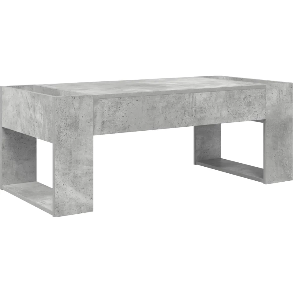vidaXL Salontafel Beton Grijs 110 x 50 x 41 cm Bewerkt hout, foto 3