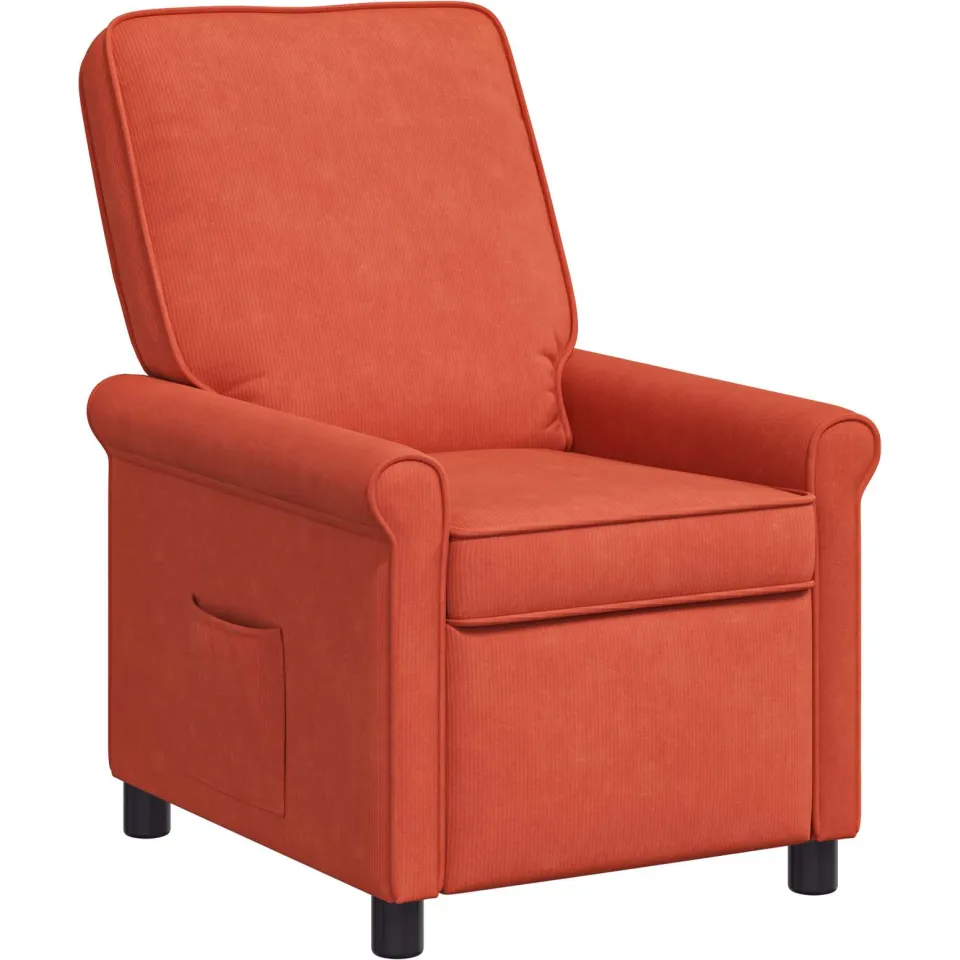 vidaXL Ligstoel Rood-oranje 69 x 95 x 101 cm Stof Vermiljoen