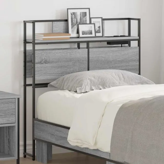 vidaXL Opberghoofdbord Grijs Sonoma 100 cm Bewerkt hout