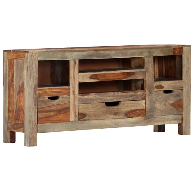 vidaXL Dressoir 100x30x50 cm massief acaciahout grijs