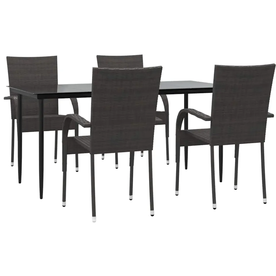 vidaXL 5-delige Tuinset poly rattan bruin, foto 3
