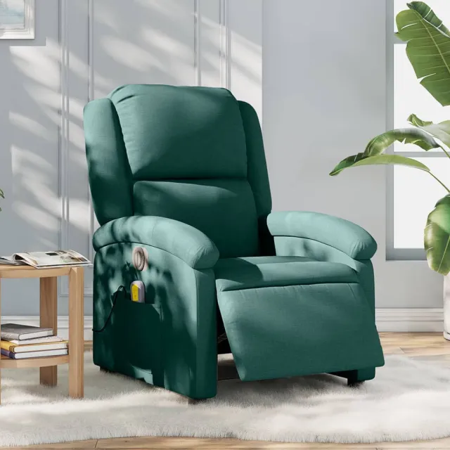 vidaXL Massagestoel elektrisch verstelbaar stof donkergroen groen