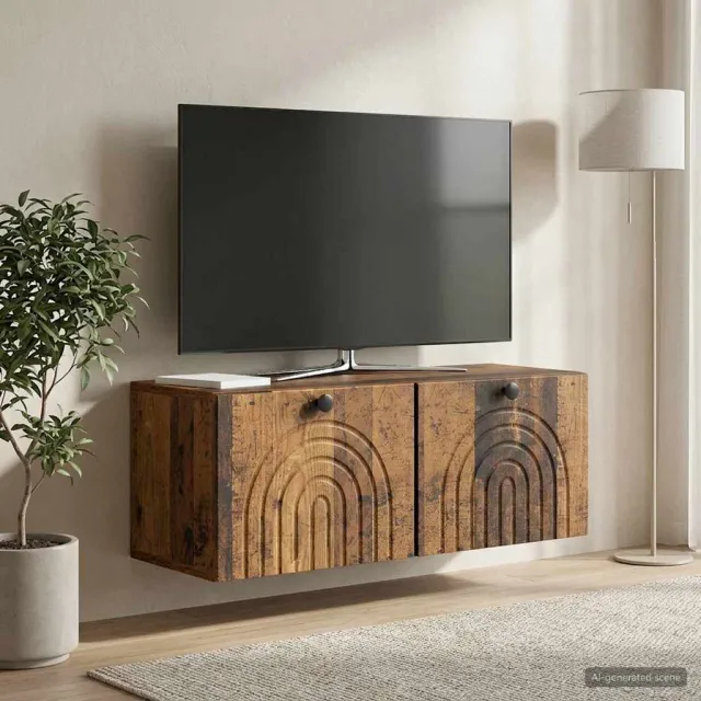 vidaXL Wandbeugel TV-kast Oud hout 78,5 x 31 x 30 cm Bewerkt hout Bruin