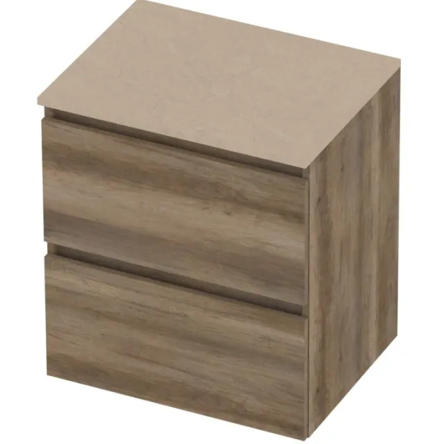 Basic-Line Deck 46 Badmeubelset Greeploos 60x46x66 cm Scotch Oak Sand Stone Beige