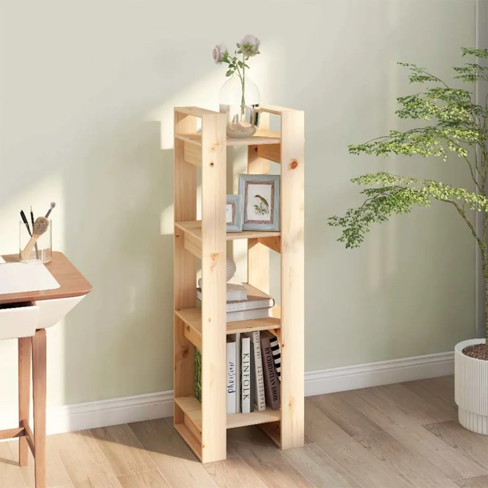 vidaXL Boekenkast / kamerscherm 41x35x125 cm massief grenenhout bruin, foto 3