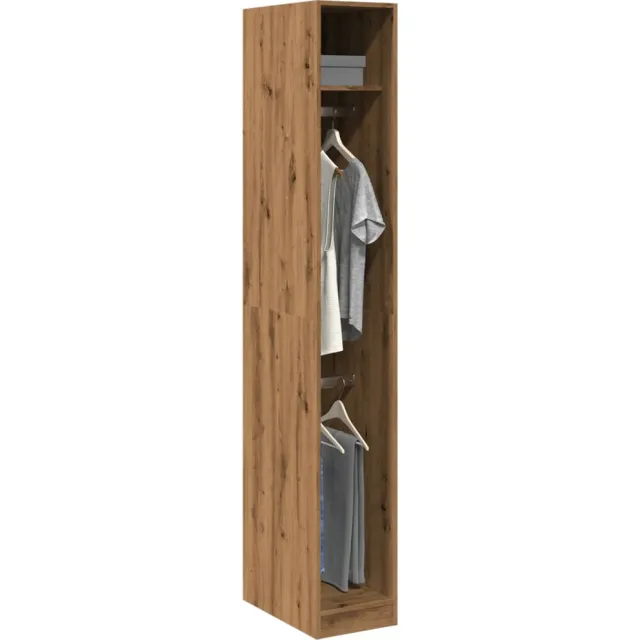 vidaXL Kledingkast 30x50x200 cm bewerkt hout artisanaal eikenkleur