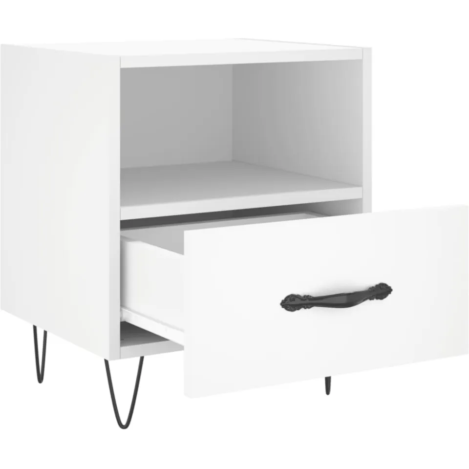 vidaXL Nachtkastjes 2 st 40x35x47,5 cm bewerkt hout wit