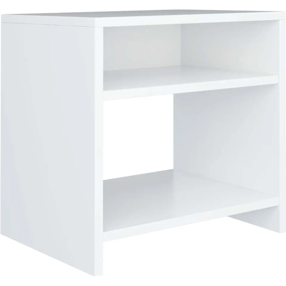 vidaXL Nachtkastje 40x30x40 cm bewerkt hout wit, foto 3