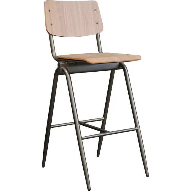 LABEL51 Solid Barkruk - Bruin - Hout - Hoog - Kruk