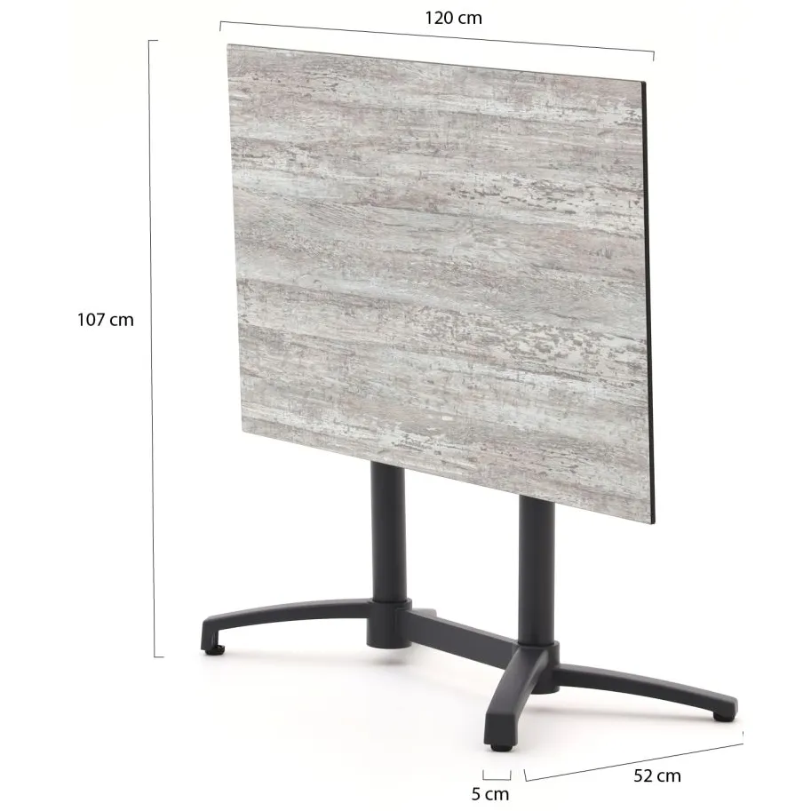 Bellagio tuinmeubelen Bellagio Canzo klaptafel 120x70x73cm grijs, foto 2