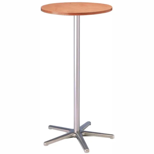 Maul Statafel rond - stervoet - beuken look - metaal - 1 stuk - Ø 60 x 109.5 cm bruin|zilver