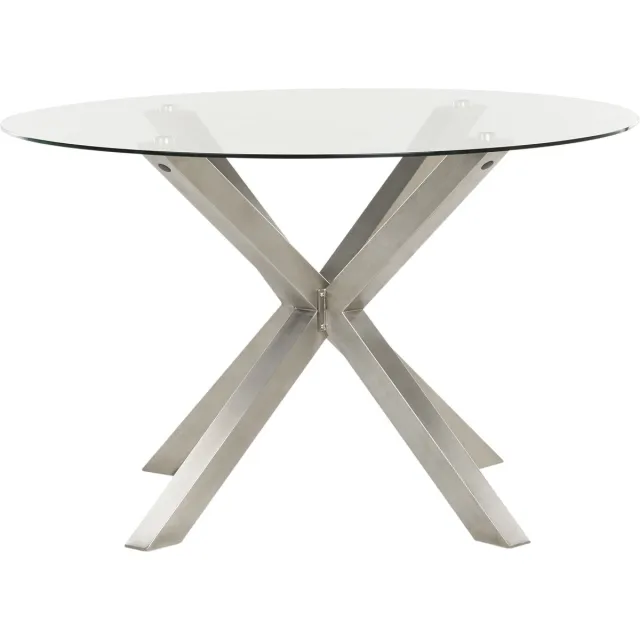 Beliani MALETTO - Tuintafel - Zilver - 120 cm - Roestvrijstaal