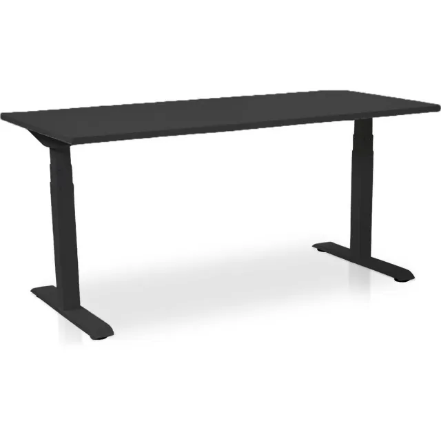 Lineaflex MRC Zit-sta bureau elektrisch verstelbaar - MRC PRO-L NEN-EN 527 | 180 x 80 cm | frame zwart - blad zwart eiken - met kabelmanagement | memory functie met 4 standen | 150kg draagvermogen Zwart frame