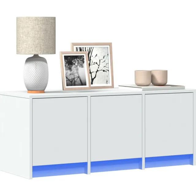vidaXL Tv-meubel met LED 97x34x40 cm bewerkt hout wit