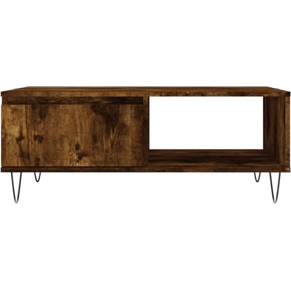 vidaXL Salontafel 90x60x35 cm bewerkt hout gerookt eikenkleurig