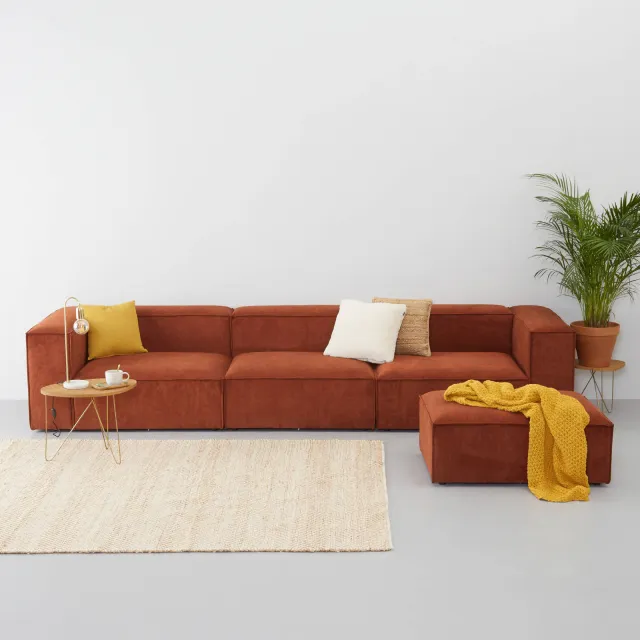 NOUS Living Igor III 4-zitsbank terracotta, foto 2
