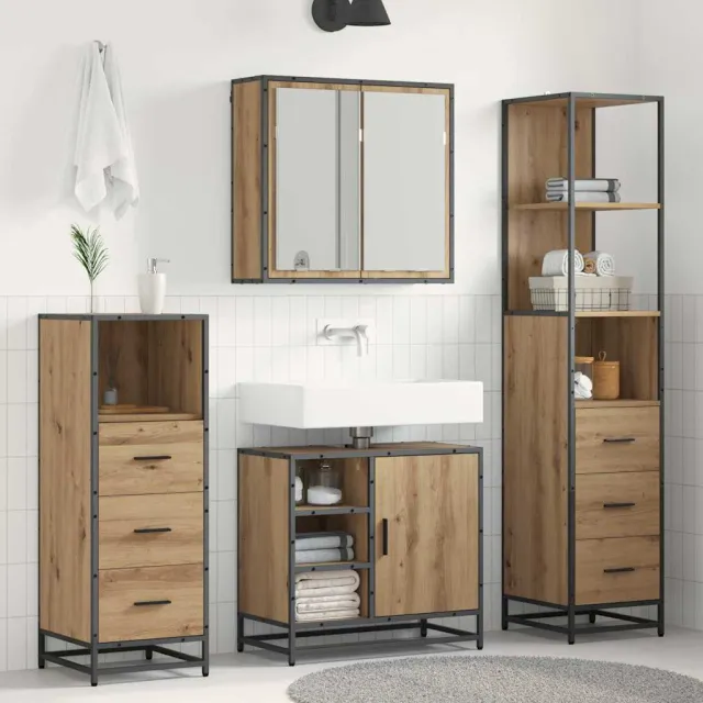vidaXL Badkamermeubelset 4 st Artisan Eiken 65 x 33 x 60 cm Bruin