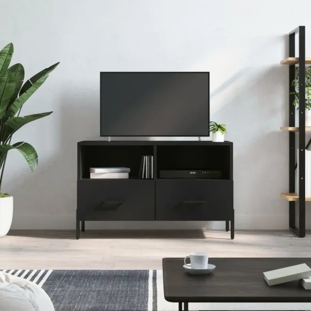 vidaXL Tv-meubel 80x36x50 cm bewerkt hout zwart, foto 2