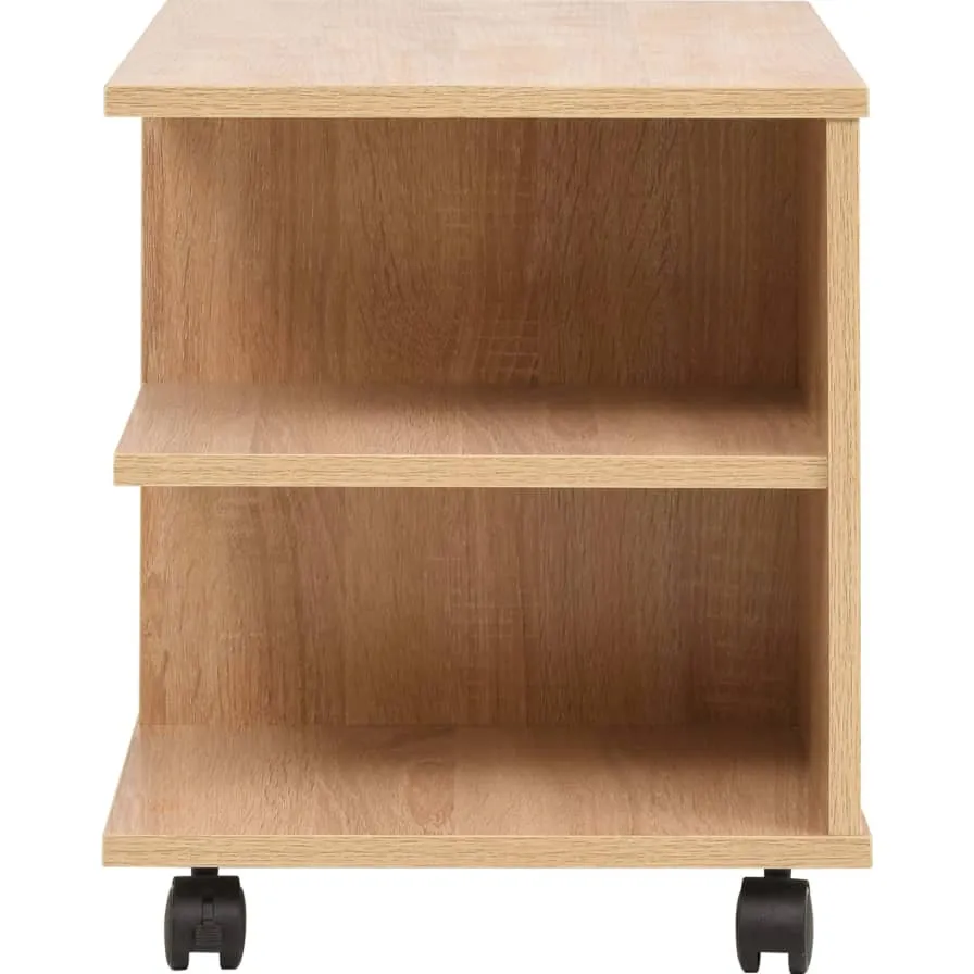 vidaXL Plankenkast verrijdbaar 50x35x42 cm eikenkleur, foto 3