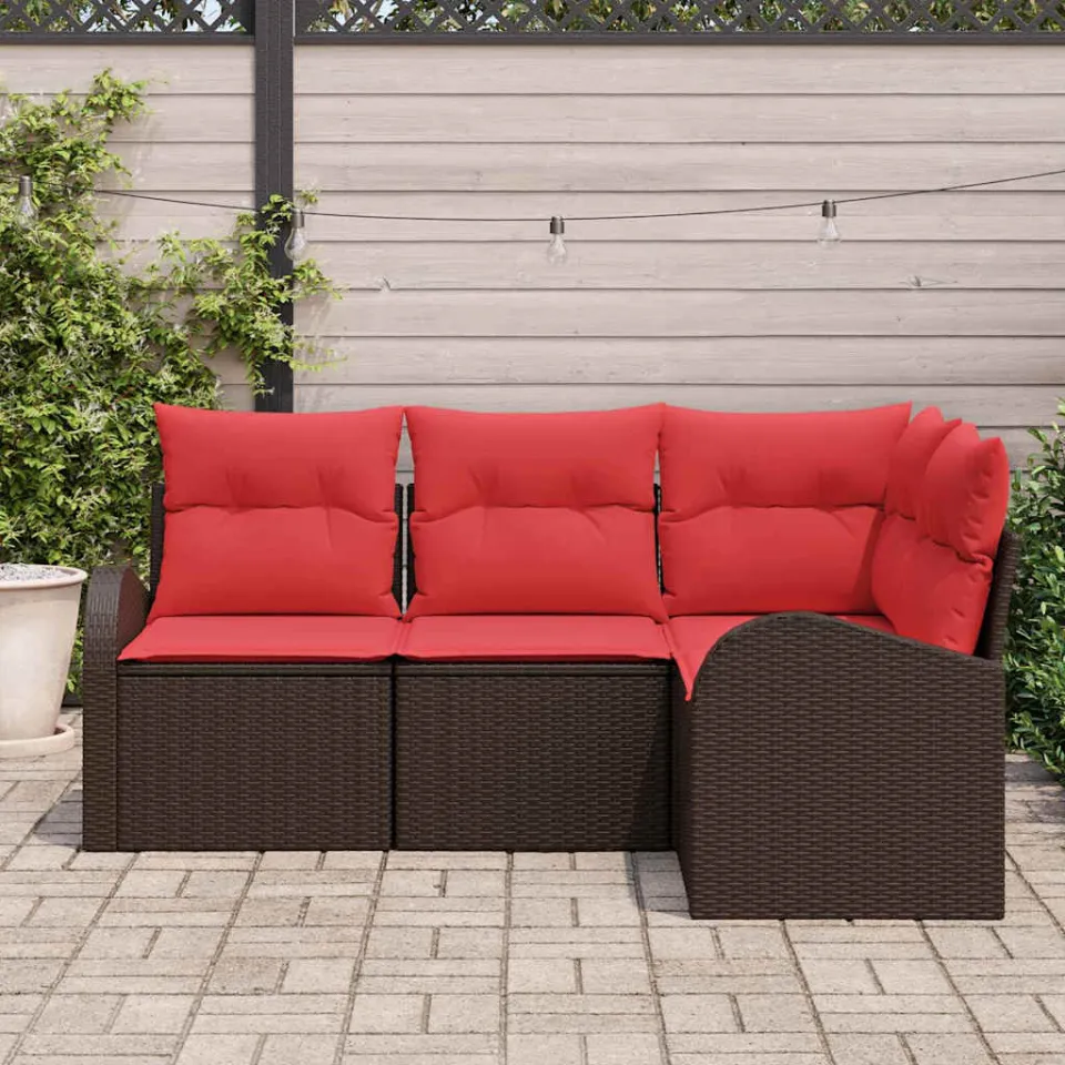 vidaXL Tuin Sofa Set Bruin poly rattan, foto 3