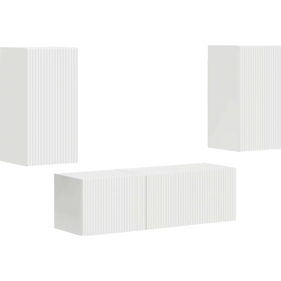 vidaXL TV Wandkast Set 4 st Wit Bewerkt hout, foto 3