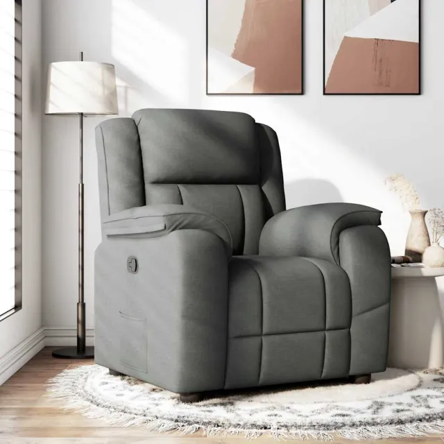 vidaXL Fauteuil verstelbaar stof donkergrijs
