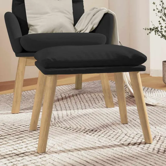vidaXL Voetenbank 45x29,5x35 cm fluweel zwart, foto 2