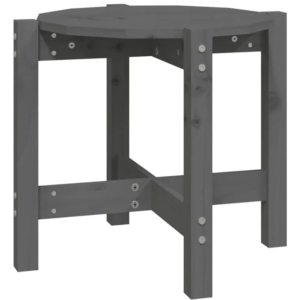 vidaXL Salontafel Ø 52,5x45 cm massief grenenhout grijs