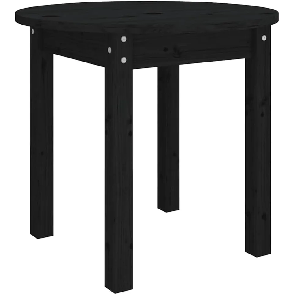 vidaXL Salontafel Ø 45x40 cm massief grenenhout zwart, foto 3