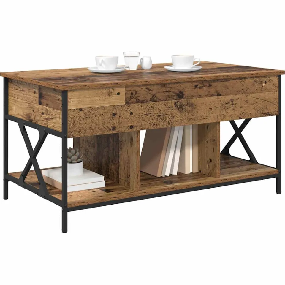 vidaXL Salontafel Oud Hout 100 x 55 x 48.5 cm Bewerkt hout Bruin