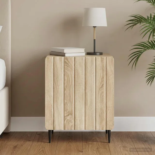 vidaXL Nachtkastje Sonoma Eiken 43 x 34,5 x 52 cm Bewerkt hout, foto 2